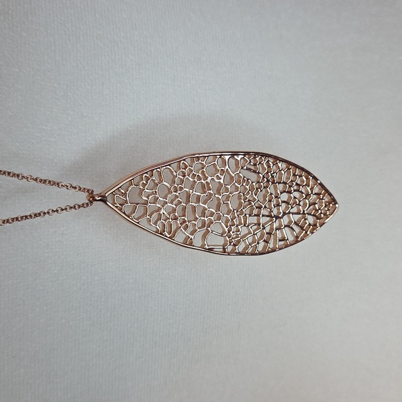 Park Lane Rose Gold Filigree Leaf Necklace - Picture 3 of 4